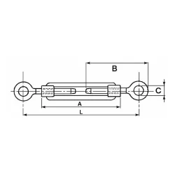 Lem Select Crochet À Visser-Tendeur à cage 2 anneaux - Filetage diam 16 mm