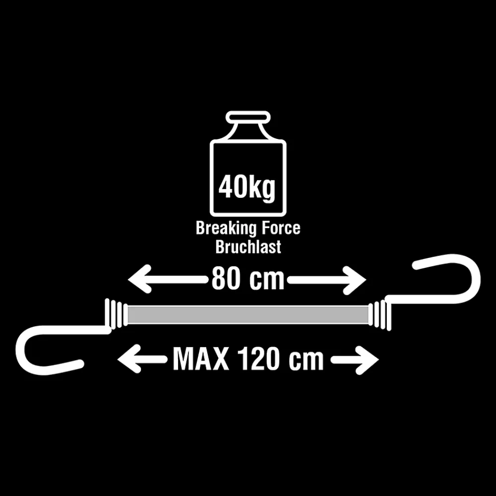 Master Lock Tendeur 80 cm crochet double , 2 pièces