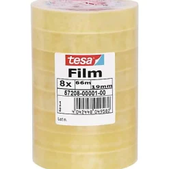 Tesa 57208-00001-01 film Standard transparent 66 m x 19 mm, pack de 8 rouleaux