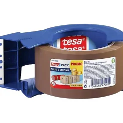 Tesa pack Solid & Strong 66 m x 50 mm avec dérouleur bleu et marron
