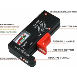 Deko Testeurs de Piles Contrleur de Testeur de Tension de Batterie pour Pile Bouton AA/AAA/C/D / 9V / 1.5V Ecran LCD Universel