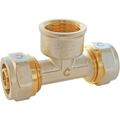Somatherm for you Tube Et Raccord Multicouche-Té femelle à compression pour tube Multicouche Ø20 - femelle au centre 15/21