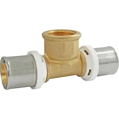 Somatherm for you Té femelle à sertir pour tube Multicouche Ø16 - femelle au centre 15/21 (1/2")
