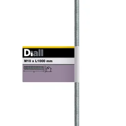 Diall Tige filetée brillante zinguée diamètre 10 mm x 1 m