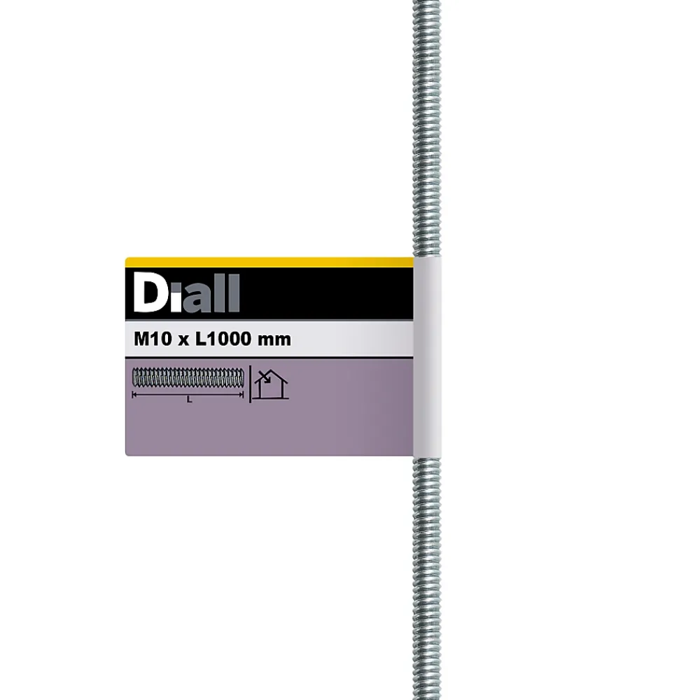 Diall Tige filetée brillante zinguée diamètre 10 mm x 1 m