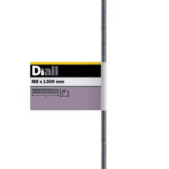 Diall Tige Filetée-Tige filetée brillante zinguée diamètre 8 x 300 mm