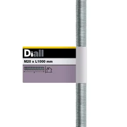 Diall Tige filetée brillante zinguée diamètre 20 mm x 1 m