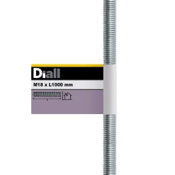 Diall Tige filetée brillante zinguée diamètre 18 mm x 1 m