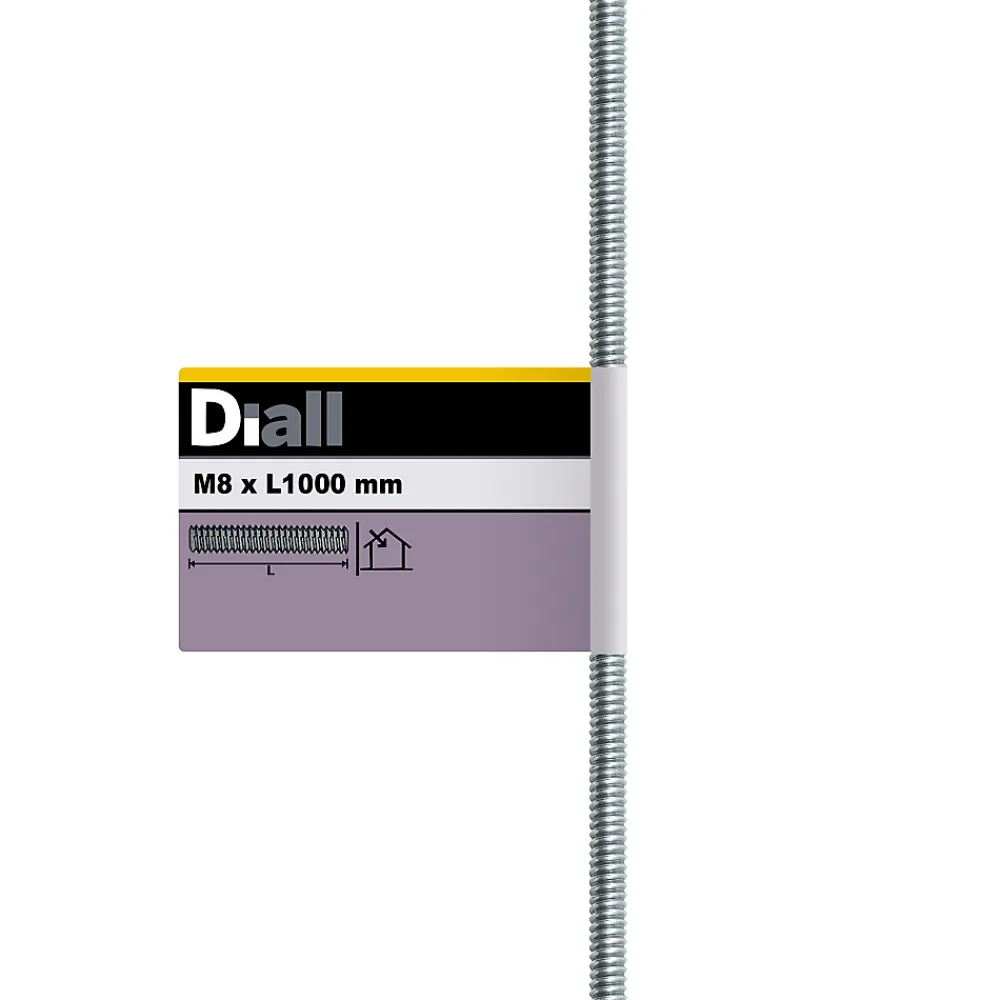 Diall Tige Filetée-Tige filetée brillante zinguée diamètre 8 mm x 1 m