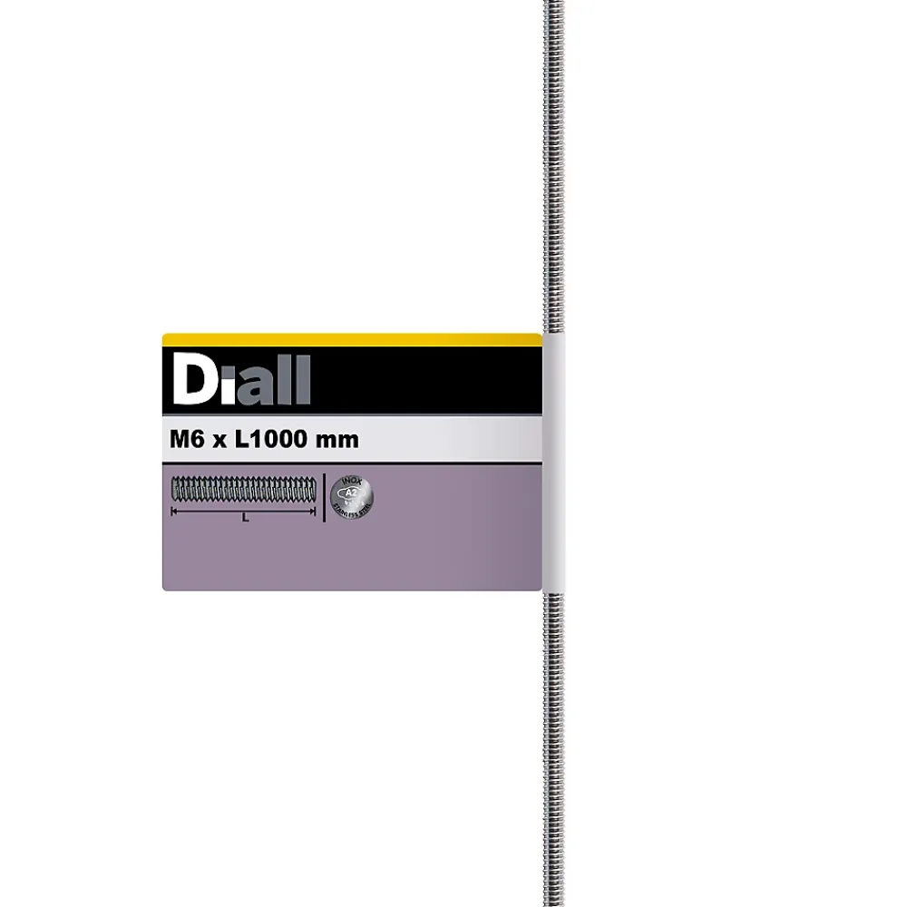 Diall Tige Filetée-Tige filetée en acier inoxydable A2 diamètre 6 mm x 1 m