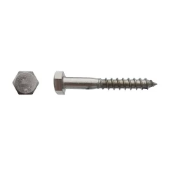 D-Work 50 Tirefonds Bois Tête Hexagonale 10 x 60 mm - DIN 571 - Inox A4 -