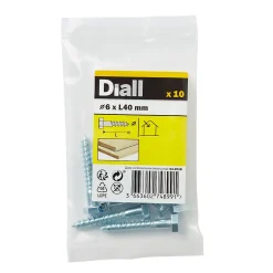 Diall Tirefond-Tirefonds DIN 571 zingués 6x50 mm - 10 pièces
