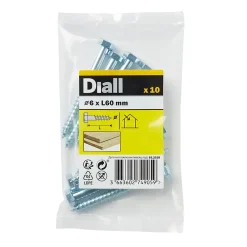 Diall Tirefond-Tirefonds DIN 571 zingués 8x100 mm - 10 pièces