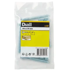 Diall Tirefond-Tirefonds DIN 571 zingués 6x30 mm - 10 pièces
