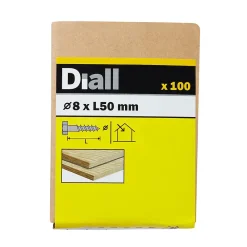 Diall Tirefonds DIN 571 zingués 8x50 mm - 100 pièces