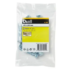 Diall Tirefonds DIN 571 zingués 8x50 mm - 10 pièces