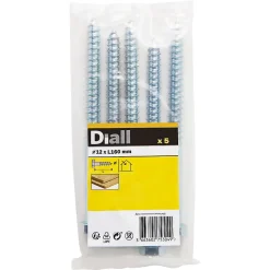 Diall Tirefonds zingués 12x160 mm - 5 pièces