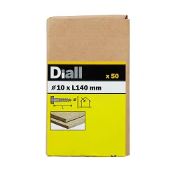 Diall Tirefonds zingués 10x140 mm - 50 pièces