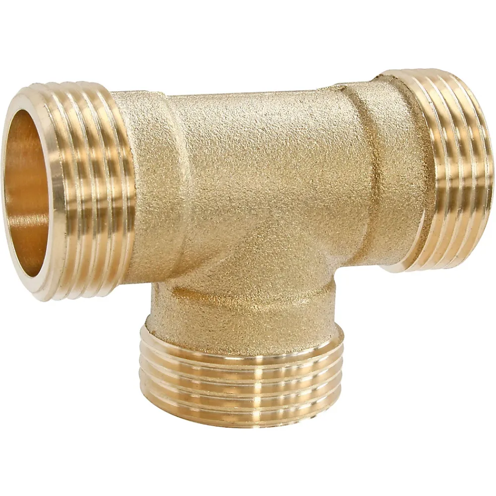 Somatherm for you Raccord À Visser-Té laiton triple Mâle 20/27 (3/4"), lot de 2