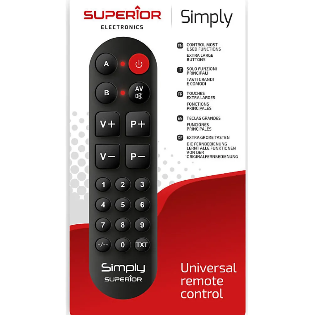Superior Décodeur Tnt, Télécommande Et Transmetteur-Télécommande TV Universelle simplifié Simply SUPTLB002