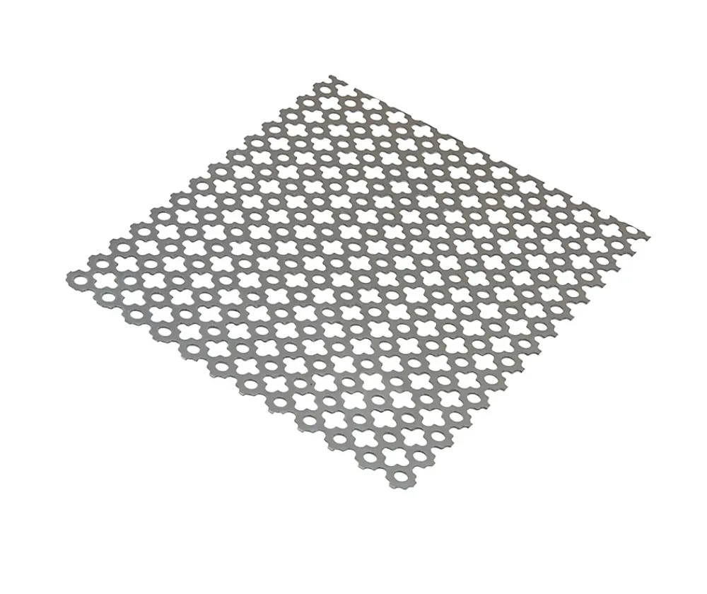 Tôle-Tôle perforée trèfle acier brut Ep. 1 mm, 100 x 50 cm