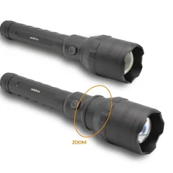 Fishtec Torche Ultra Power 10000 Lumens LED COB Faisceau 300 m Aluminium Rechargeable 4 Modes Zoom