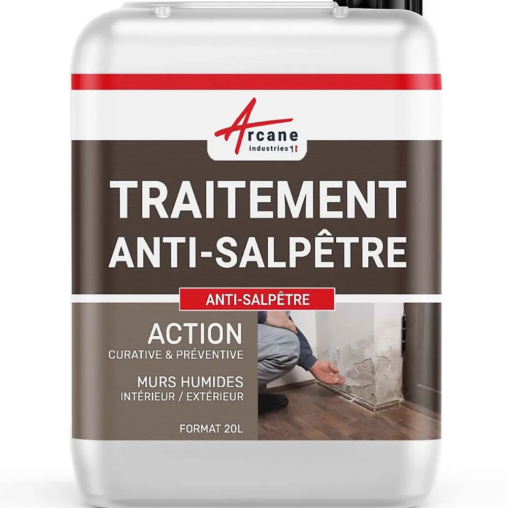 Arcane Industries Traitement anti-salpêtre pour murs humide - ANTISALPÊTRE -