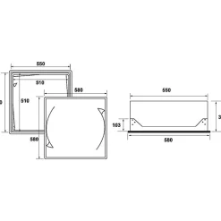 Nicoll Compteur D'Eau-Trappe de plafond isolée TP2012I51 - 51 x 51 cm - hauteur max 330 mm