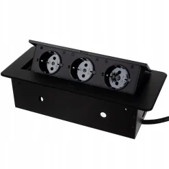 Importdistrib Prise Encastrable-Triple Prise Encastrable pour plan de travail 22 x 10,8 x 6,5 cm