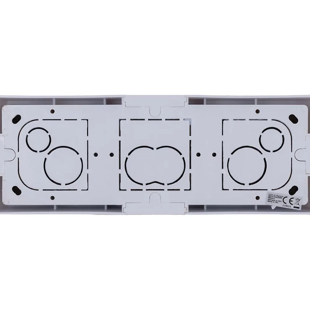 Zenitech Boite D'Encastrement-Triple prise Schuko + plaque Kalya blanc