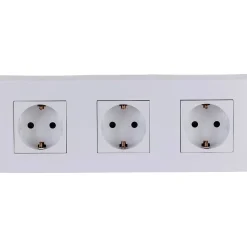 Zenitech Boite D'Encastrement-Triple prise Schuko + plaque Kalya blanc