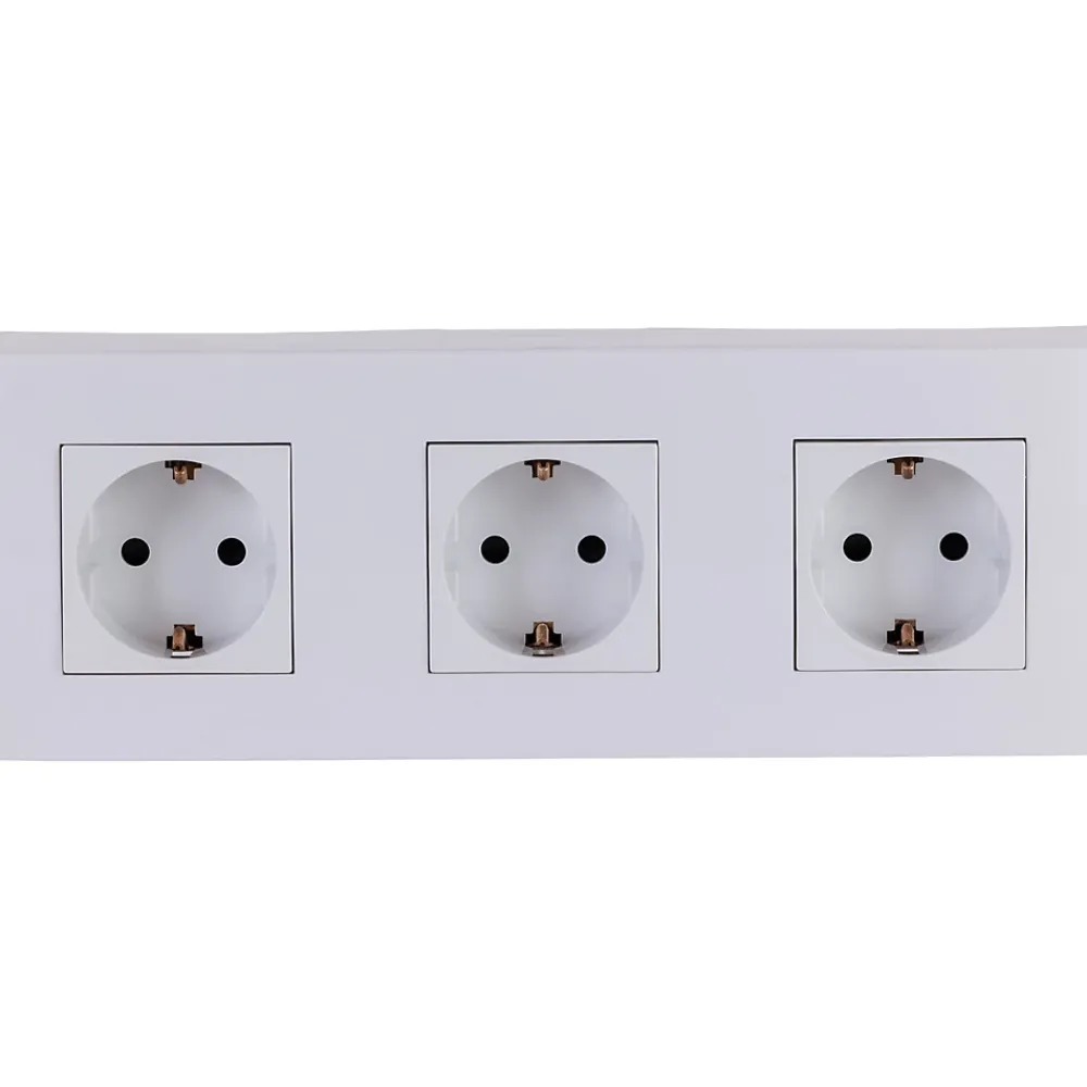 Zenitech Boite D'Encastrement-Triple prise Schuko + plaque Kalya blanc
