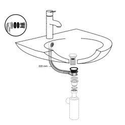 Wirquin Evacuation De Lavabo-Vasque-Trop-plein circulaire pour vasque