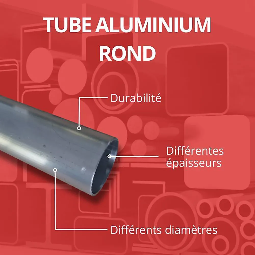 Profilé-Tube aluminium 30 mm ep 2 mm, Longueur : 1 metre - Comment Fer