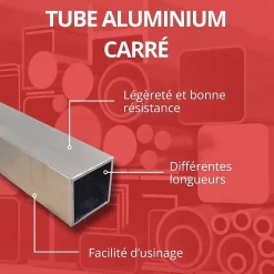 Comment Fer Profilé-Tube carré aluminium 25x25 ep 2 mm, Longueur : 2 metres -