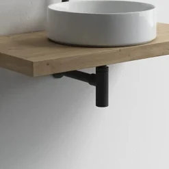 Tube d'extension de siphon de vidange rond avec une finition noire mate en laiton Kibath
