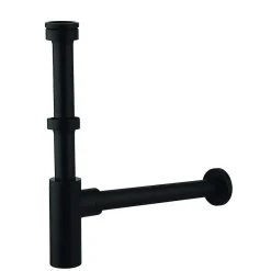 Tube d'extension de siphon de vidange rond avec une finition noire mate en laiton Kibath