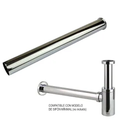 Pipe Wc-Tube d'extension de siphon de vidange rond avec une finition chromée brillante en laiton Kibath