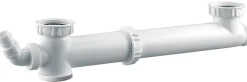 Valentin Evacuation D'Évier-Tubulure pour évier 2 cuves sans siphon en PVC avec prise mixte - - 00 775100 001 00
