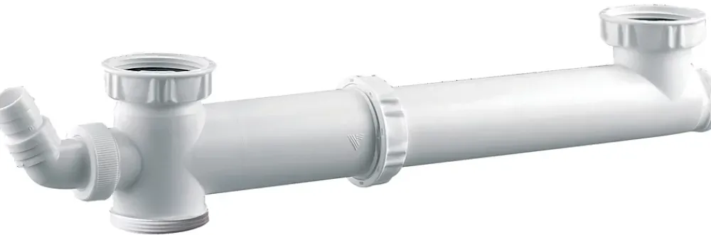 Valentin Evacuation D'Évier-Tubulure pour évier 2 cuves sans siphon en PVC avec prise mixte - - 00 775100 001 00