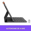 Logitech Étui Clavier Bluetooth Slim Folio iPad 10.2 AZERTY Gris
