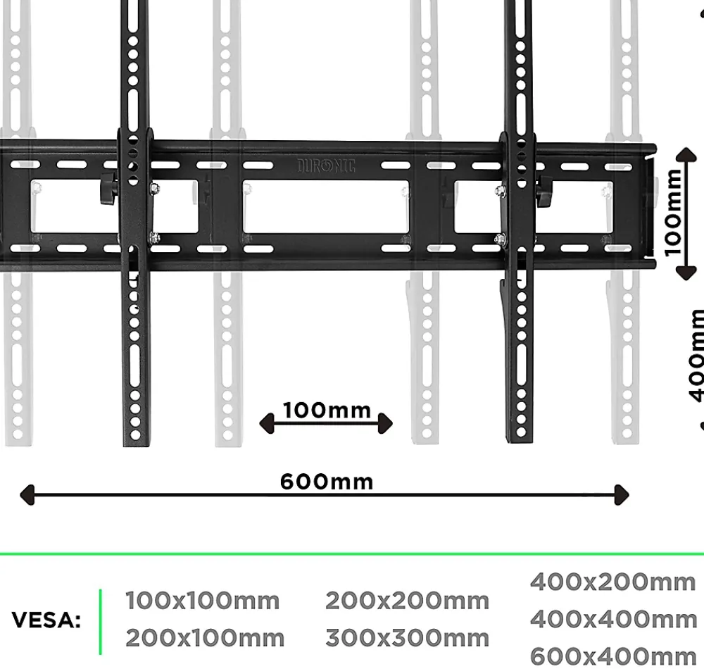 Duronic Support Tv-TVB123M Support TV mural pour écran de 23 à 55 pouces Inclinable Charge max 40 kg VESA 200 400 Télé LED LCD OLED