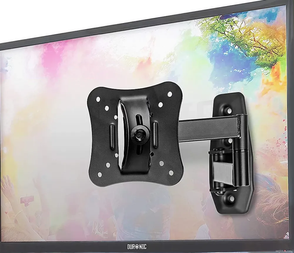 Duronic TVB0920 Support TV mural pour écran de 13 à 30 pouces Pivotant Inclinable Charge max 18 kg VESA 50 100 Télé LED LCD OLED