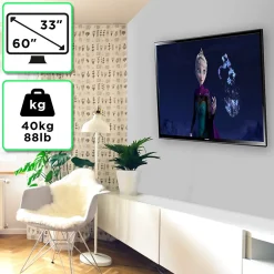 Duronic TVB777 Support TV mural pour écran de 33 à 60 pouces Inclinable Charge max 40 kg VESA 100 600 Télé LED LCD OLED