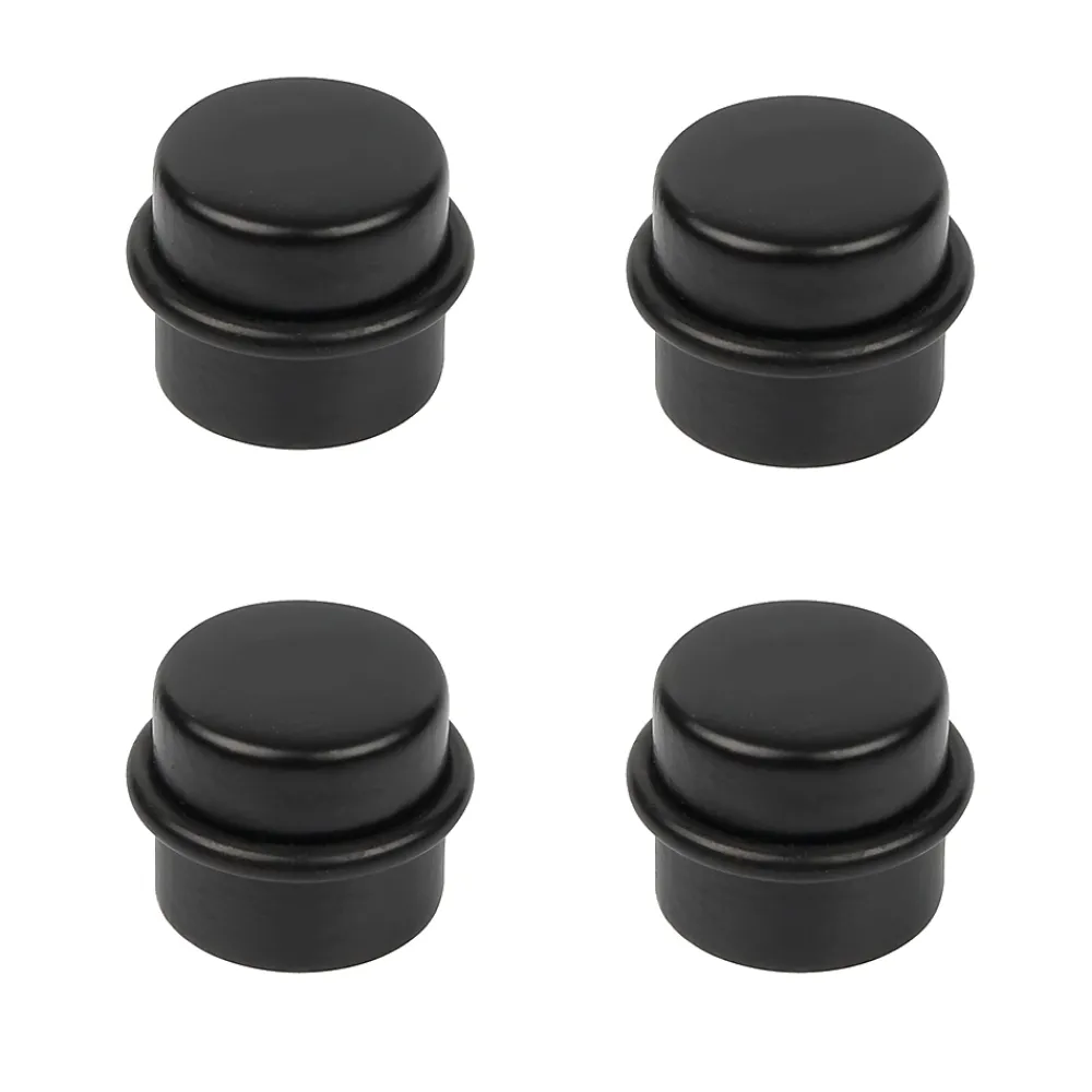 Nesu 4 Un. Butée de porte adhésive en bois laqué noir - Diamètre 37MM