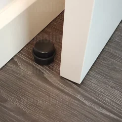 Nesu 4 Un. Butée de porte adhésive en bois laqué noir - Diamètre 37MM