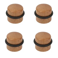 Nesu 4 Un. Butée de porte adhésive en bois de chêne naturel - Diamètre 37MM