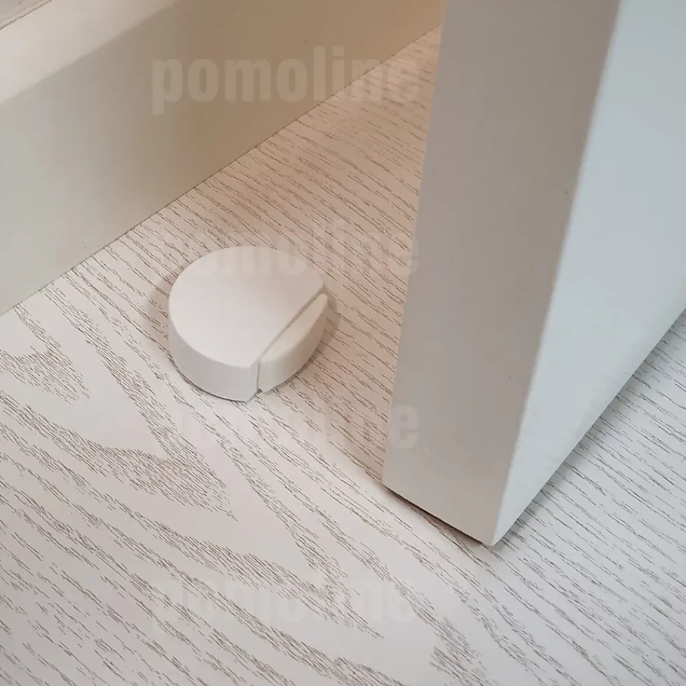 Nesu 6 Un. Butée de porte adhésive en bois laqué blanc 45x42MM