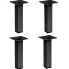 Nesu Pied De Meuble-4 un. Pied carré pour meuble en acier 25x25mm hauteur 150mm peinture noire avec embout