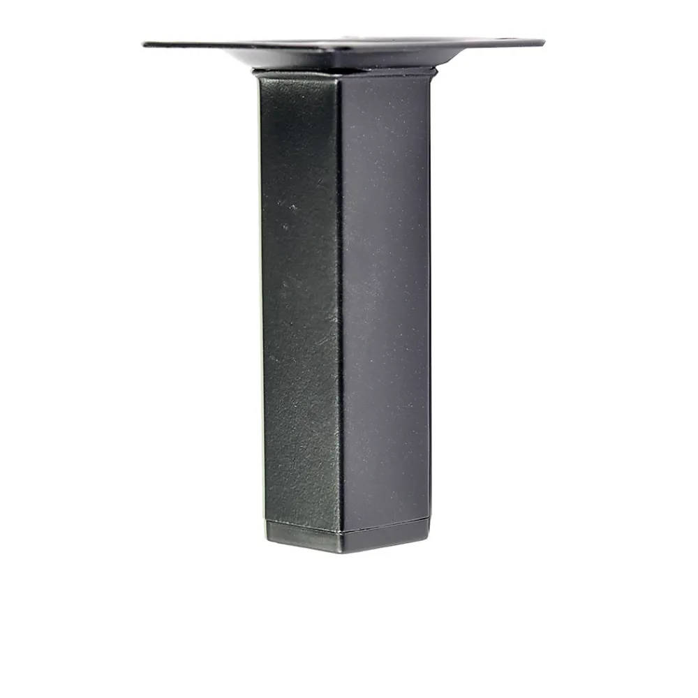 Nesu Pied De Meuble-4 un. Pied carré pour meuble en acier 25x25mm hauteur 100mm peinture noire avec embout